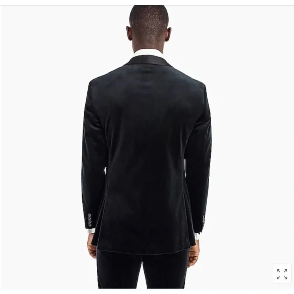 J. Crew Ludlow Satin Shawl Collar Velvet Blazer Black blue wedding formal suit